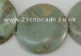 CNS236 15.5 inches 35mm flat round natural serpentine jasper beads