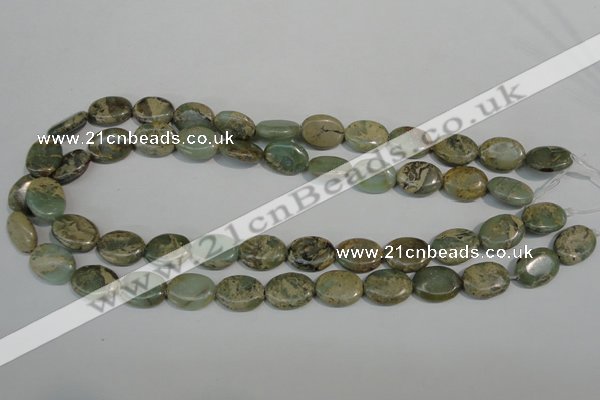 CNS241 15.5 inches 12*16mm oval natural serpentine jasper beads