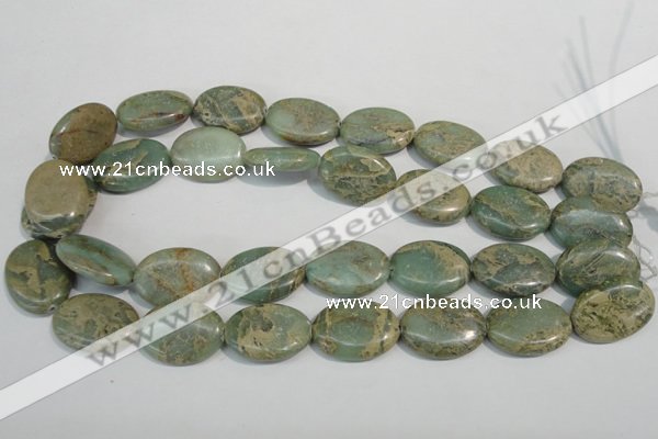 CNS242 15.5 inches 18*25mm oval natural serpentine jasper beads