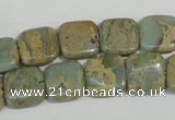 CNS250 15.5 inches 12*12mm square natural serpentine jasper beads