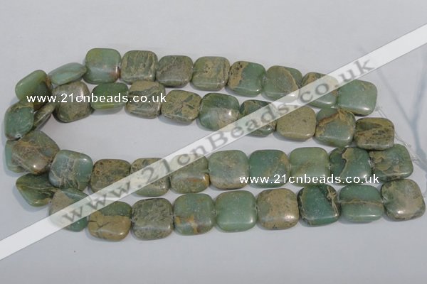 CNS251 15.5 inches 20*20mm square natural serpentine jasper beads