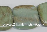 CNS252 15.5 inches 30*30mm square natural serpentine jasper beads