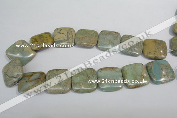 CNS252 15.5 inches 30*30mm square natural serpentine jasper beads