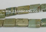 CNS260 15.5 inches 10*14mm flat tube natural serpentine jasper beads