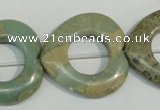 CNS272 15.5 inches 30*30mm heart donut natural serpentine jasper beads