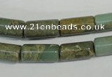 CNS275 15.5 inches 8*16mm tube natural serpentine jasper beads