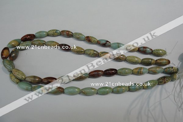 CNS277 15.5 inches 8*16mm rice natural serpentine jasper beads