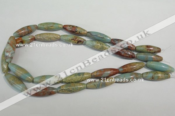 CNS278 15.5 inches 10*30mm rice natural serpentine jasper beads