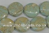 CNS286 15.5 inches 18mm flat round natural serpentine jasper beads