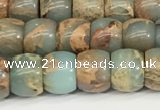 CNS306 15.5 inches 6*8mm rondelle serpentine jasper beads