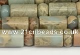 CNS316 4*6mm rondelle & 6*10mm tube serpentine jasper beads