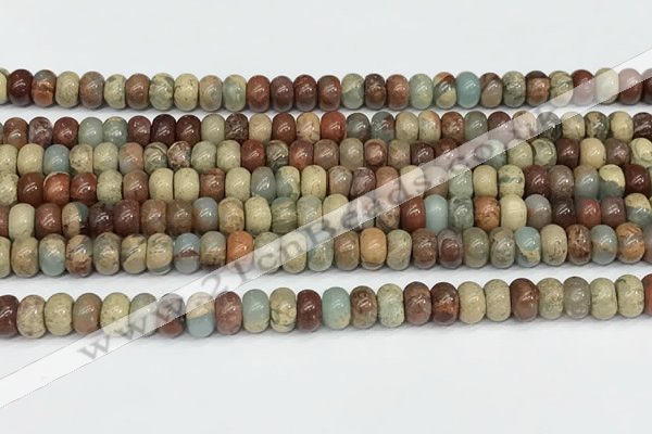 CNS324 15.5 inches 4*6mm rondelle serpentine jasper beads