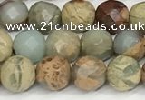 CNS341 15.5 inches 6mm faceted round serpentine jasper beads