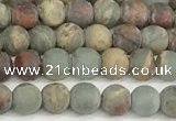 CNS345 15.5 inches 6mm round matte serpentine jasper beads