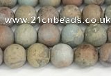 CNS346 15.5 inches 8mm round matte serpentine jasper beads