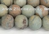 CNS348 15.5 inches 10mm round matte serpentine jasper beads