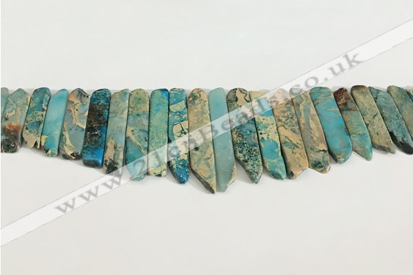 CNS357 Top drilled 8*15mm - 10*60mm sticks serpentine jasper beads