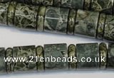 CNS418 15.5 inches 4*14mm rondelle & 12*14mm tube serpentine jasper beads