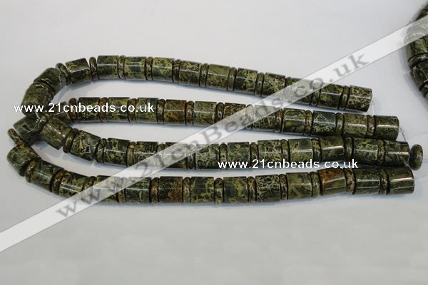 CNS518 15.5 inches 4*14mm rondelle & 12*14mm tube serpentine jasper beads