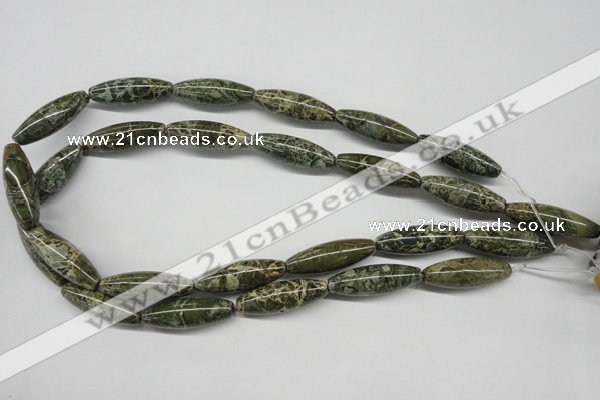 CNS519 15.5 inches 10*30mm rice natural serpentine jasper beads