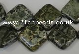 CNS530 15.5 inches 16*16mm diamond natural serpentine jasper beads