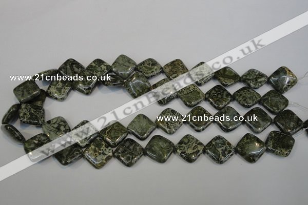 CNS530 15.5 inches 16*16mm diamond natural serpentine jasper beads