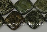 CNS532 15.5 inches 20*20mm diamond natural serpentine jasper beads