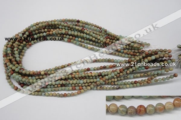 CNS60 15.5 inches 4mm round natural serpentine jasper beads