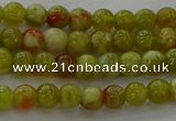 CNS600 15.5 inches 4mm round green dragon serpentine jasper beads