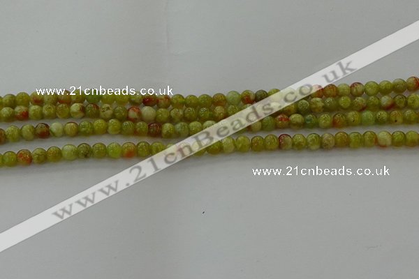 CNS600 15.5 inches 4mm round green dragon serpentine jasper beads