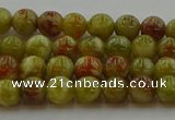 CNS601 15.5 inches 6mm round green dragon serpentine jasper beads