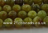 CNS602 15.5 inches 8mm round green dragon serpentine jasper beads