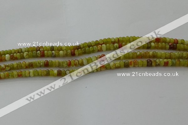 CNS609 15.5 inches 2.5*4mm rondelle green dragon serpentine jasper beads