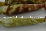 CNS621 15.5 inches 10*40mm teardrop green dragon serpentine jasper beads