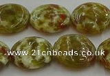 CNS625 15.5 inches 18mm flat round green dragon serpentine jasper beads