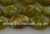 CNS633 15.5 inches 13*18mm oval green dragon serpentine jasper beads