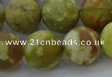 CNS655 15.5 inches 16mm round matte green dragon serpentine jasper beads