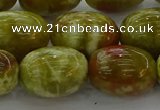 CNS664 15.5 inches 13*18mm drum green dragon serpentine jasper beads