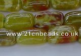 CNS670 15.5 inches 10*14mm rectangle green dragon serpentine jasper beads