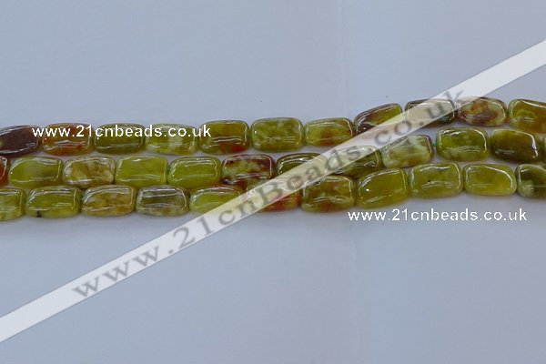 CNS670 15.5 inches 10*14mm rectangle green dragon serpentine jasper beads