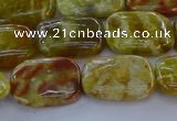 CNS671 15.5 inches 12*16mm rectangle green dragon serpentine jasper beads