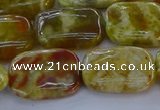 CNS672 15.5 inches 13*18mm rectangle green dragon serpentine jasper beads