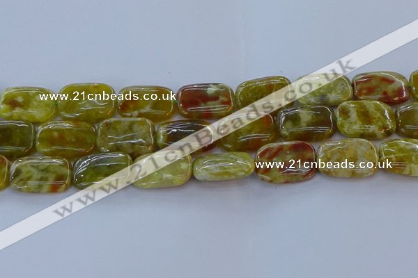 CNS674 15.5 inches 18*25mm rectangle green dragon serpentine jasper beads