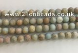 CNS708 15.5 inches 8mm round matte serpentine jasper beads