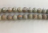 CNS710 15.5 inches 12mm round matte serpentine jasper beads