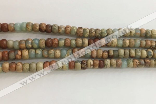 CNS713 15.5 inches 4*6mm rondelle serpentine jasper beads wholesale