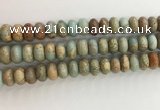 CNS716 15.5 inches 7*12mm rondelle serpentine jasper beads wholesale