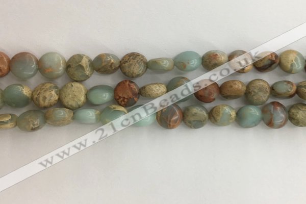 CNS719 15.5 inches 8mm flat round serpentine jasper beads wholesale
