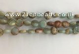 CNS720 15.5 inches 10mm flat round serpentine jasper beads wholesale