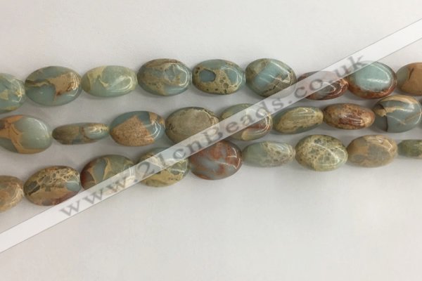 CNS724 15.5 inches 10*14mm oval serpentine jasper beads wholesale